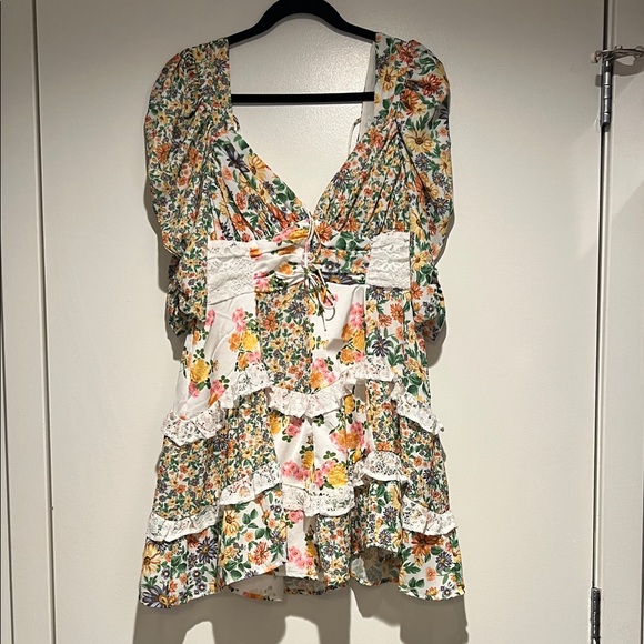 For Love and Lemons Rosalyn mini dress in green worn once - Picture 1 of 4